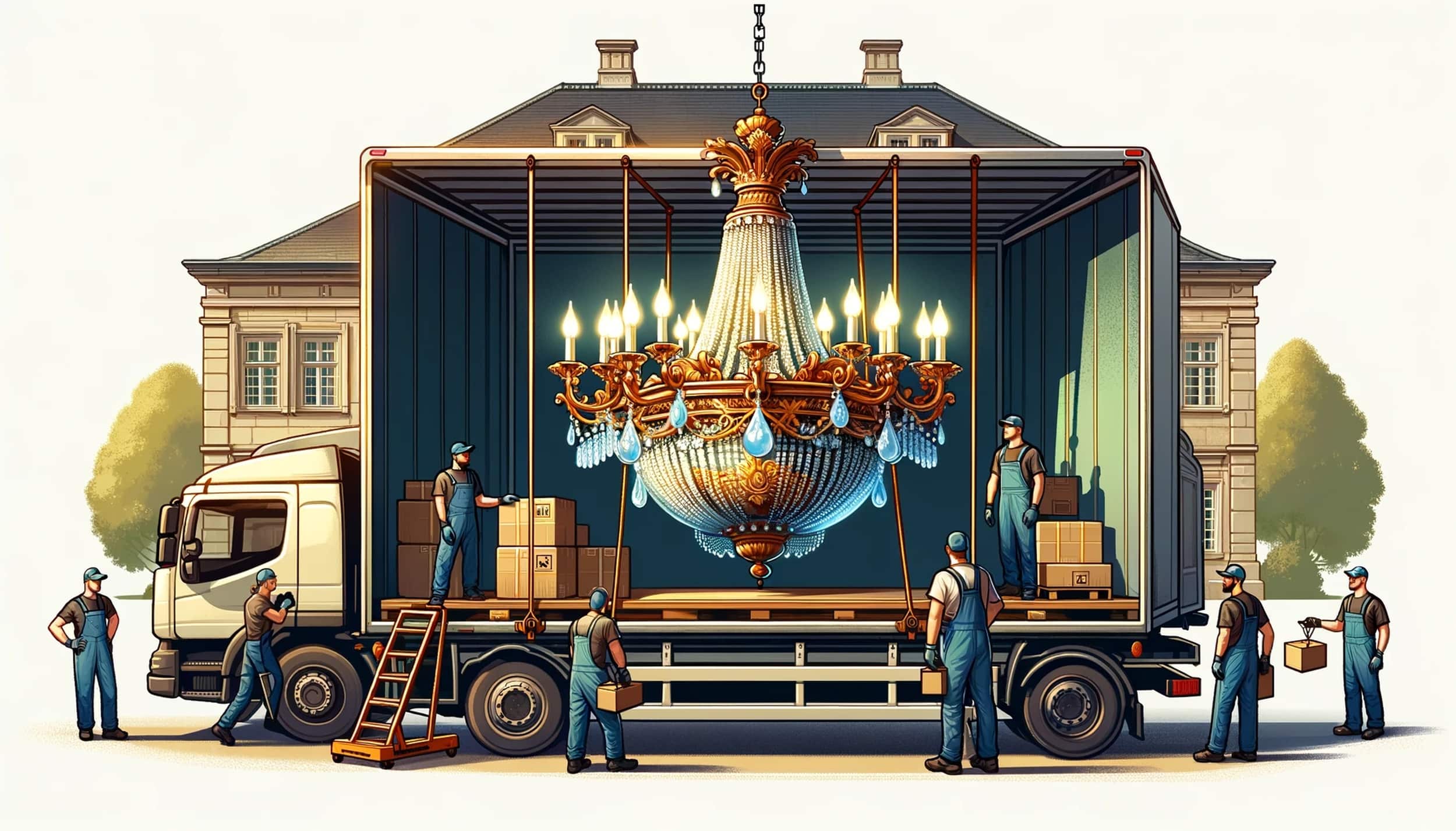 Antique and High Value Chandelier Transport Near Me